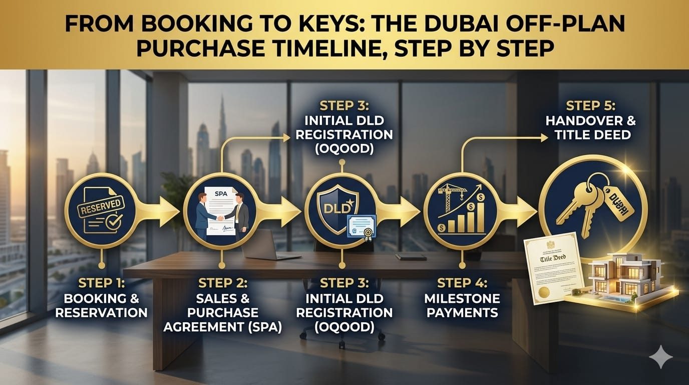 From Booking to Keys: The Dubai Off-Plan Purchase Timeline, Step by Step